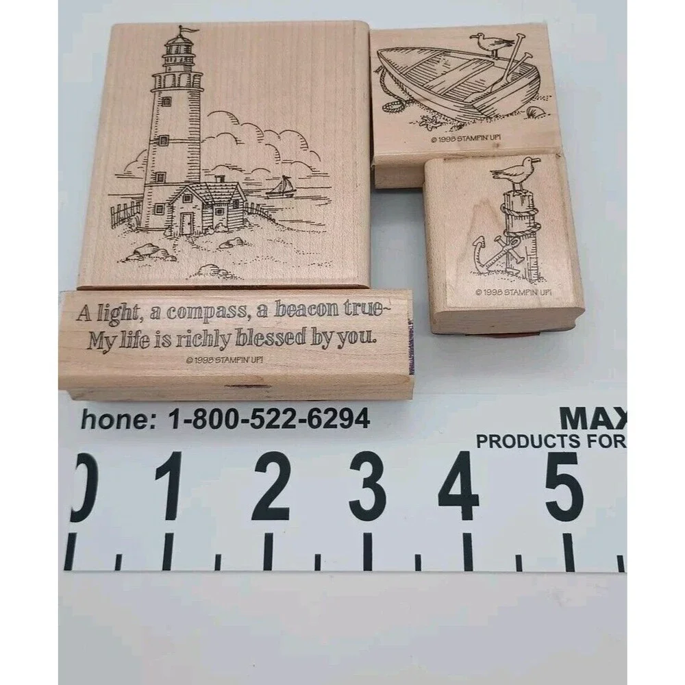 Stampin' Up LIGHTHOUSE Nautical Stamp Set of 4 Retired 1998